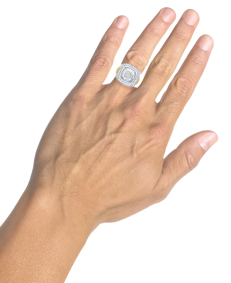 Men's Diamond Baguette & Round Cluster Ring (2 ct. t.w.) in 10k White Gold