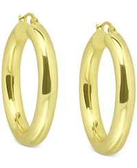 Giani Bernini Medium Tube Hoop Earrings in Gold Over Silver, 1.1", Created for Macy's