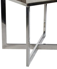 Rosemary Lane Stainless Steel Contemporary Stool, 20" x 16" x 19"