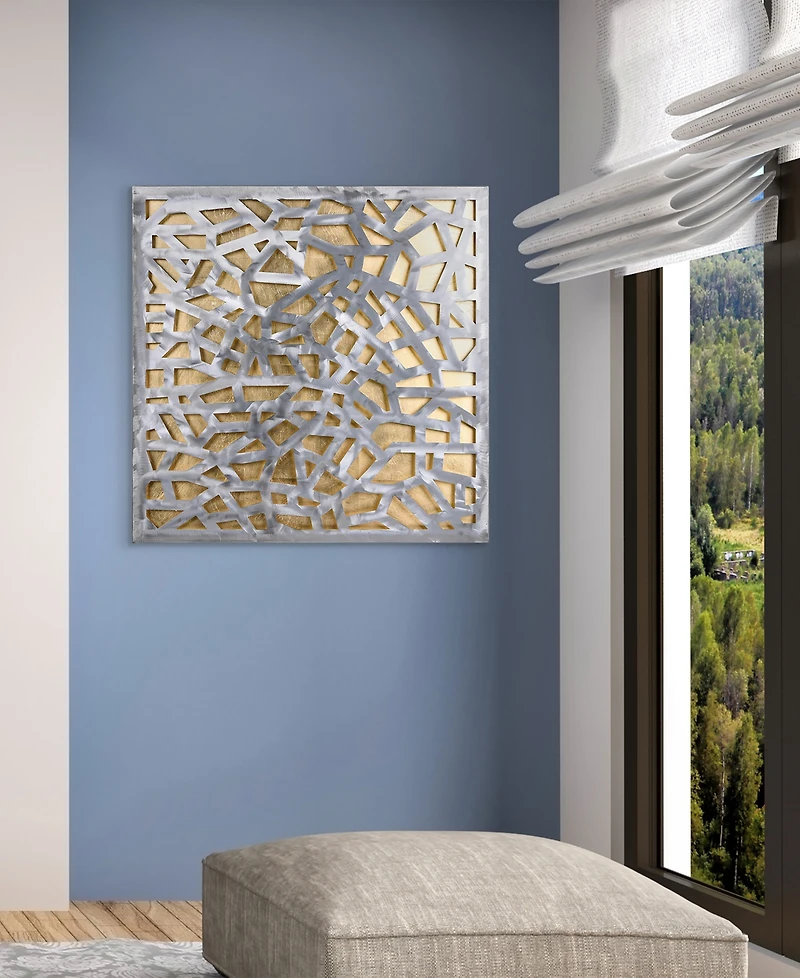 Empire Art Direct Enigma Polished Steel Leaf 3D Abstract Metal Wall Art