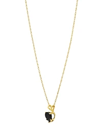 2-Pc. Set Onyx Heart Pendant Necklace & Matching Stud Earrings in 10k Gold
