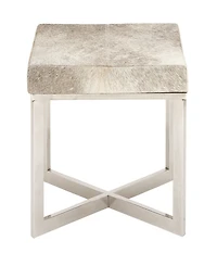 Rosemary Lane Stainless Steel Contemporary Stool, 20" x 16" x 19"