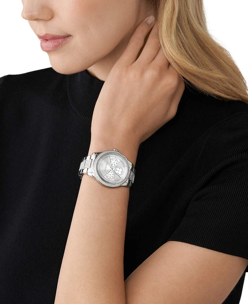 Michael Kors Women's Tibby Multifunction Silver-Tone Stainless Steel Bracelet Strap Watch 40mm