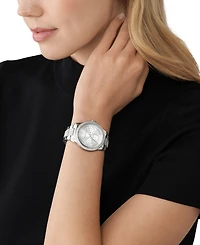 Michael Kors Women's Tibby Multifunction Silver-Tone Stainless Steel Bracelet Strap Watch 40mm