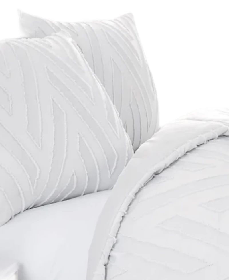 Southshore Fine Linens Chevron Clipped 3-Pc. Jacquard Comforter Set, Twin