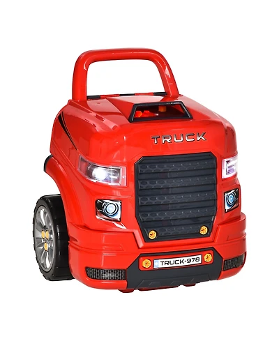 Qaba Mechanic Kids Truck Engine Toy Set, Car Service Play Set