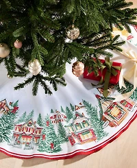 Elrene Storybook Christmas Village Holiday Tree Skirt