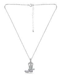 Giani Bernini Cubic Zirconia Cowboy Boot with Spur Pendant Necklace in Sterling Silver