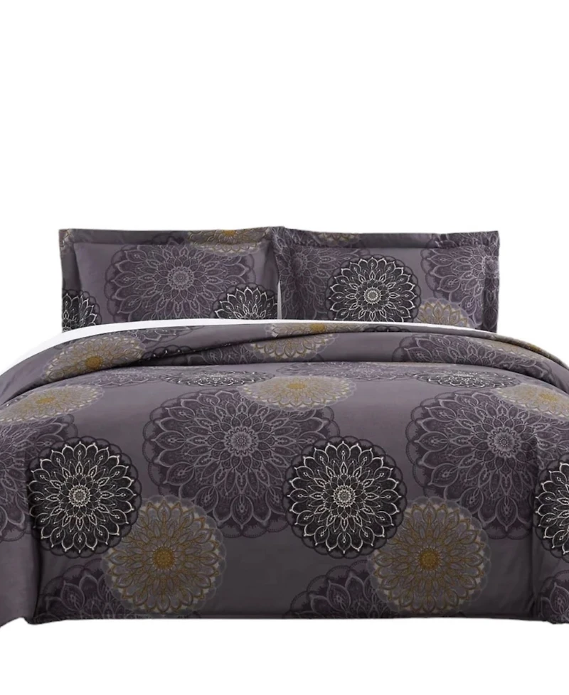 Southshore Fine Linens Midnight Floral 3-Pc. Comforter Set