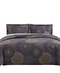 Southshore Fine Linens Midnight Floral 3-Pc. Comforter Set