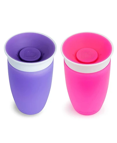 Munchkin Toddler Miracle 360 Sippy Cup, Pink/Purple, 10 Oz, 2 Count