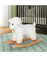 Qaba Lamb Rocking Horse Sheep for Kids, Wooden Plush,