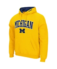 Men's Colosseum Maize Michigan Wolverines Arch & Logo 3.0 Pullover Hoodie