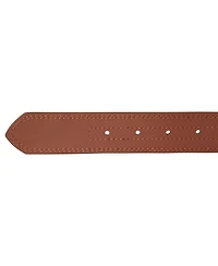 Nautica Men's Logo Ribbon with Leather Trim Belt