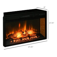Homcom 27" 1400W Electric Fake Flame Fireplace Insert Space Heater w/ Remote