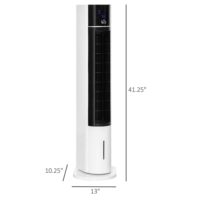 Homcom Bladeless Air Cooler, Evaporative Oscillating Tower Fan Humidifier Unit