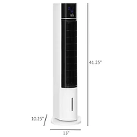 Homcom Bladeless Air Cooler, Evaporative Oscillating Tower Fan Humidifier Unit