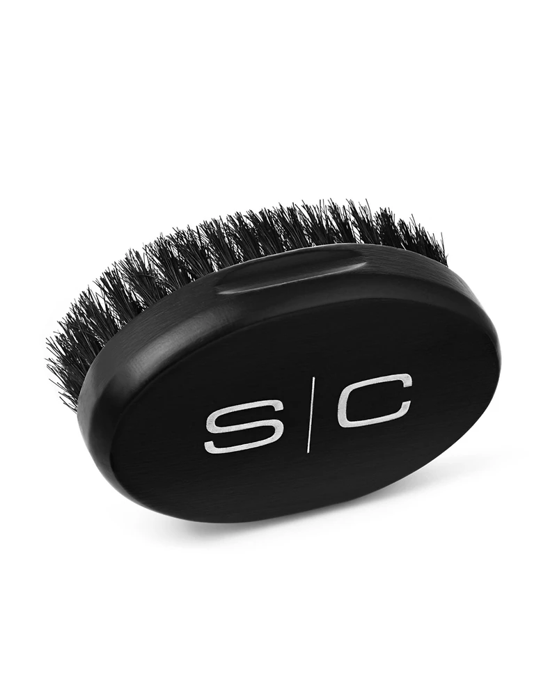 StyleCraft Professional Barber Oval Military-Inspired Hair Brush 100% Natural Boar Bristles with Wood Palm Handle