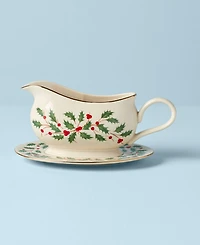 Lenox Holiday Gravy Boat & Stand
