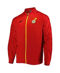 Men's Puma Red Ghana National Team Pre-Match Raglan Full-Zip Training Jacket