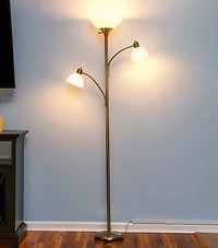 Sky Dome Double 72" Led Torchiere Floor Lamp with Adjustable Arms