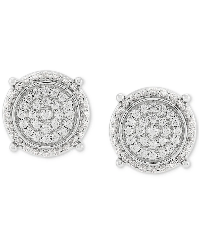 Grown With Love Men's Lab Grown Diamond Cluster Stud Earrings (1/2 ct. t.w.) in 10k White Gold
