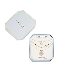 Unwritten Lapis and Cubic Zirconia Star, Moon and Sun Pendant Necklace Set, 3 piece