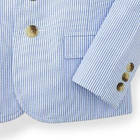 Hope & Henry Boys' Organic Seersucker Suit Jacket, Infant