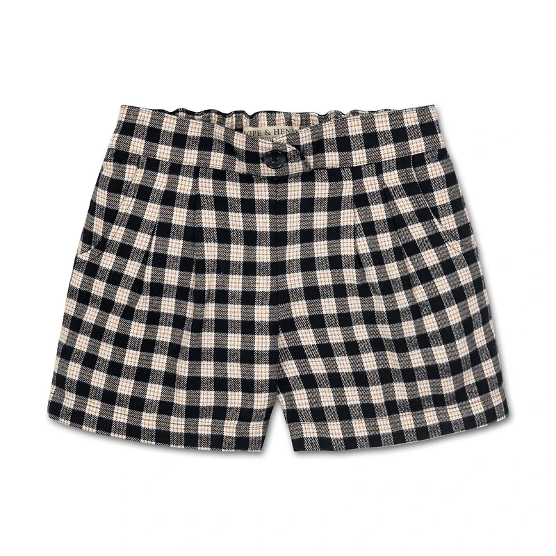 Hope & Henry Baby Girls Organic Cotton Pleated Flannel Dress Short