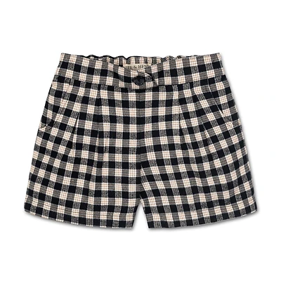Hope & Henry Baby Girls Organic Cotton Pleated Flannel Dress Short