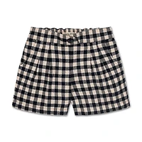Hope & Henry Baby Girls Organic Cotton Pleated Flannel Dress Short