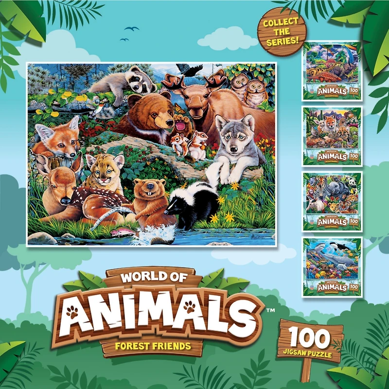 Masterpieces World of Animals - Forest Friends 100 Piece Jigsaw Puzzle