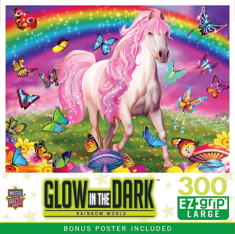 MasterPieces Glow in the Dark - Rainbow World 300 Piece Ez Grip Puzzle