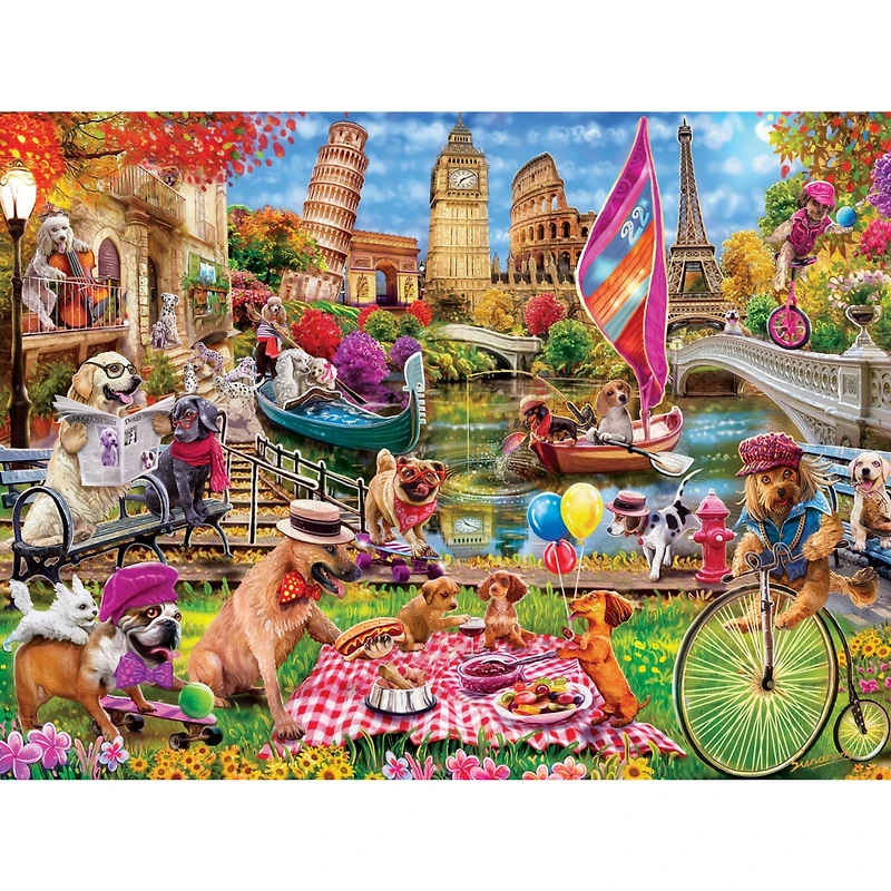 Masterpieces Medley - Dog Gone Days 300 Piece Ez Grip Jigsaw Puzzle