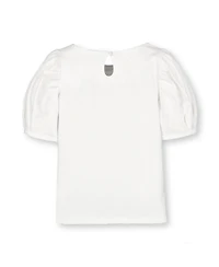 Hope & Henry Baby Girls Short Sleeve Knit Top with Details