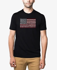 La Pop Art Men's Premium Blend Word Usa Flag T-shirt