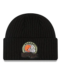 Men's New Era Black Cleveland Browns 2022 Salute To Service Knit Hat