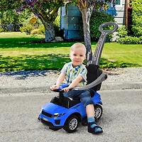 Aosom 3 in 1 Push Car, Sliding Car with Horn Music Light