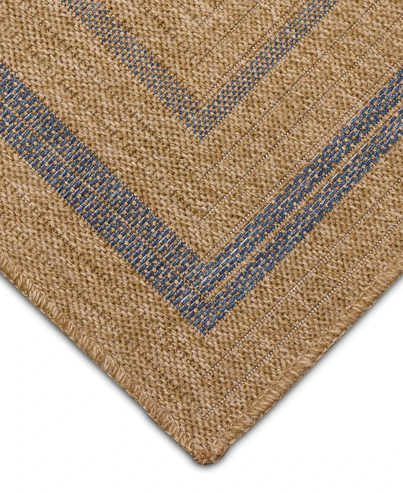 Liora Manne' Sahara Multi Border 6'6" x 9'3" Outdoor Area Rug