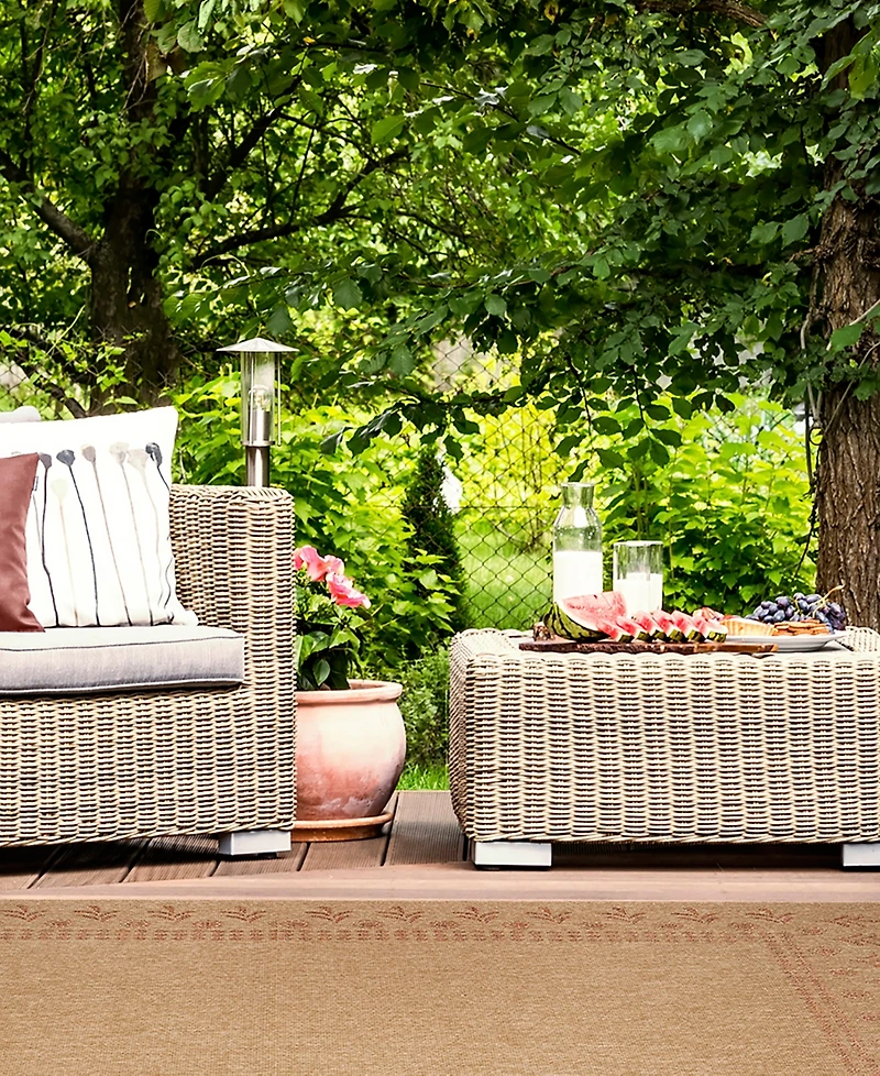 Liora Manne' Sahara Block Print Border 3'3" x 4'11" Outdoor Area Rug