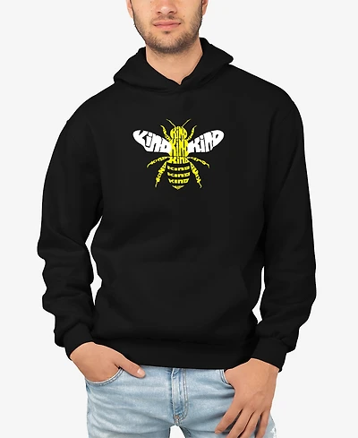 La Pop Art Men's Bee Kind Word Hooded Sweatshirt