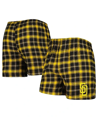 Men's Concepts Sport Black, Gold San Diego Padres Ledger Flannel Boxers
