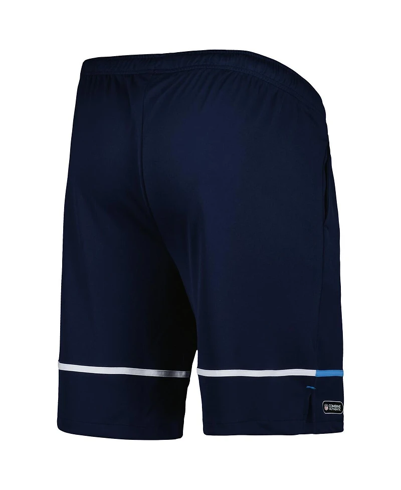Men's New Era Navy Tennessee Titans Combine Authentic Rusher Training Shorts