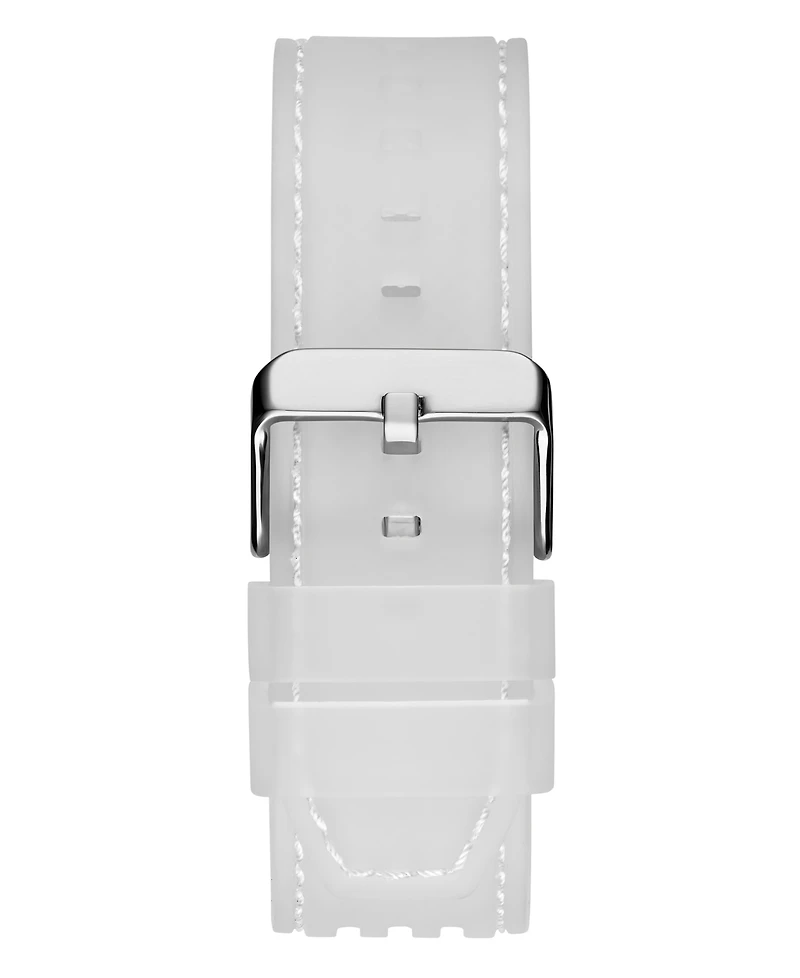 Guess Men's Clear Silicone Multi-Function Watch 44mm