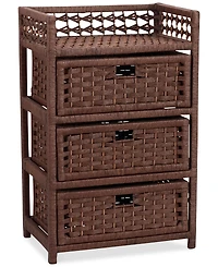 Household Essentials Storage Chest, 3 Drawer Paper Rope