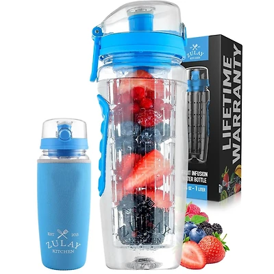 34oz Leakproof Fruit Infuser Water Bottle with Full Length Infusion Rod