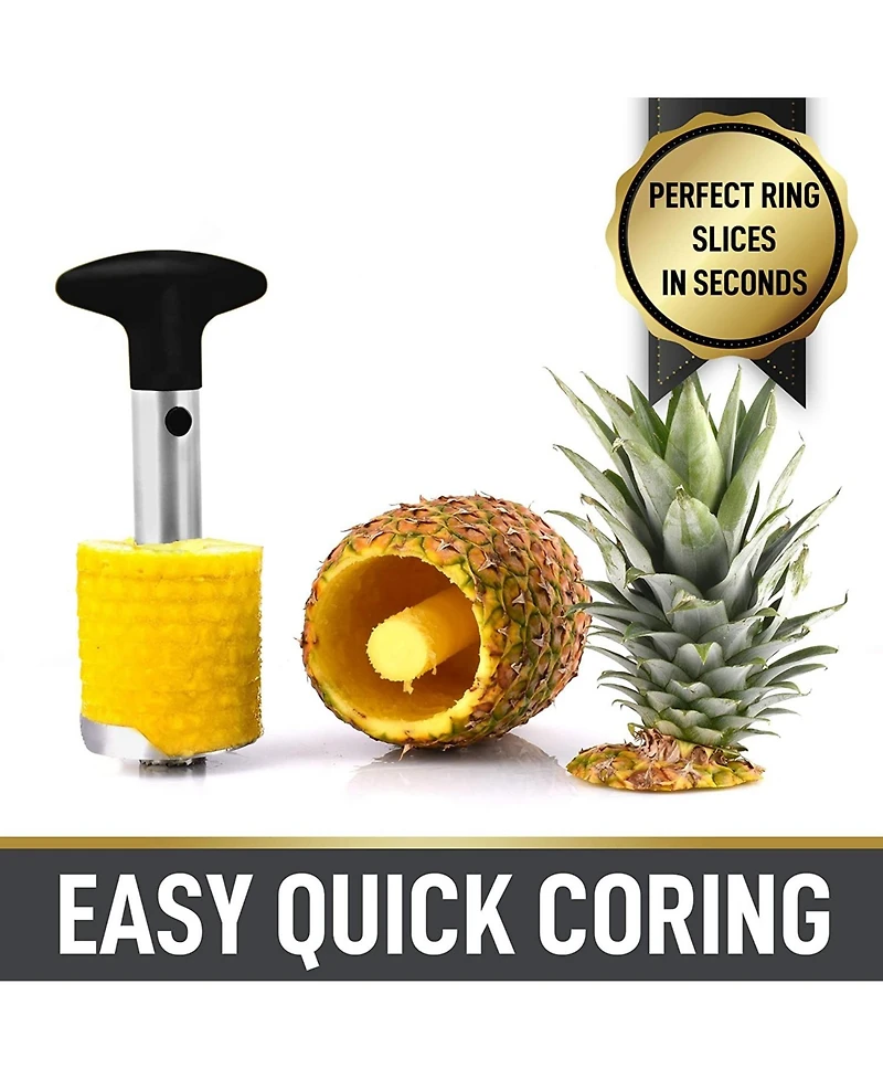 Zulay Kitchen Pineapple Corer and Slicer Tool - Pineapple Cutter With Sharp Built-in Blade & Detachable Handle