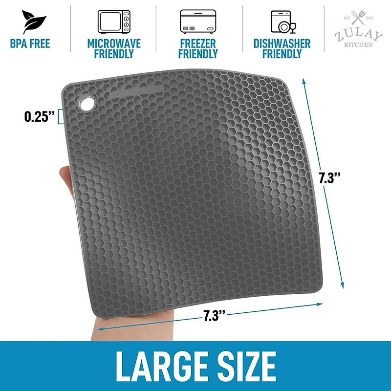 Zulay Kitchen 4 Pack Non-Slip Silicone Trivet Mat Set