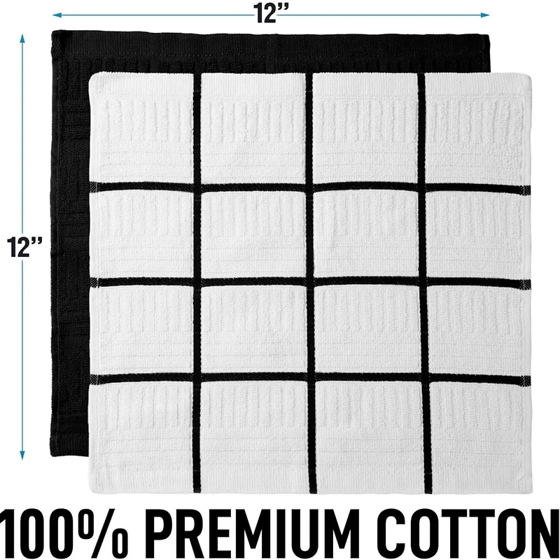 8 Pack Reusable Absorbent Cotton Kitchen Towels - 12 Inches