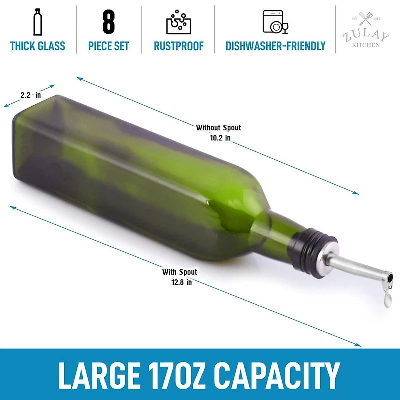 Zulay Kitchen Olive Oil Dispenser Bottle For Kitchen - 2 Pc.